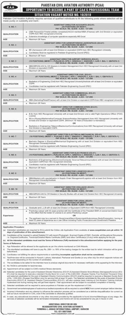 Civil Aviation Authority Job Opportunities Notice No 10