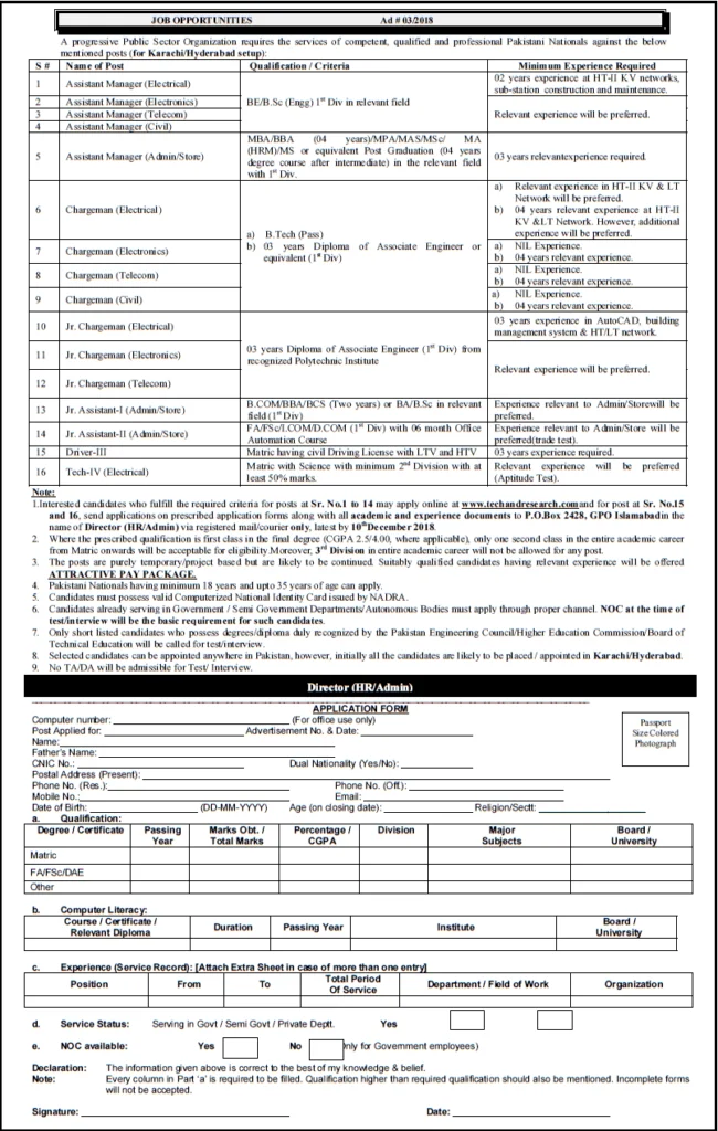 PO Box 2428 Islamabad Public Sector Jobs