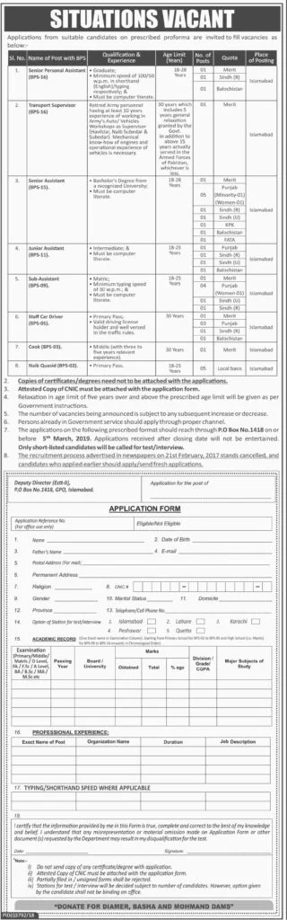 PO Box No 1418 GPO Islamabad Jobs 2019