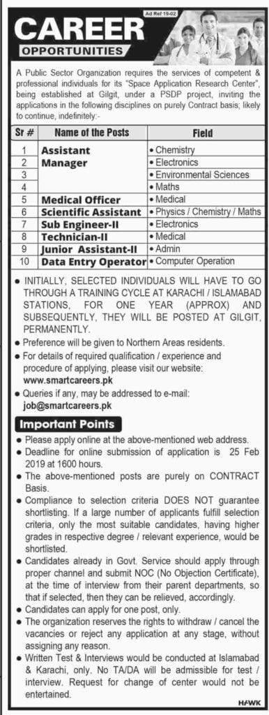 Suparco Latest Public Sector Organization Jobs Pakistan 2019 Smart Careers Pk Suparco Latest Public Sector Organization Jobs Pakistan 2019 Smart Careers Pk