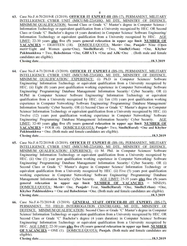 FPSC Latest Jobs Advertisement No 3 2019 d FPSC Latest Jobs Advertisement No 3 2019 d