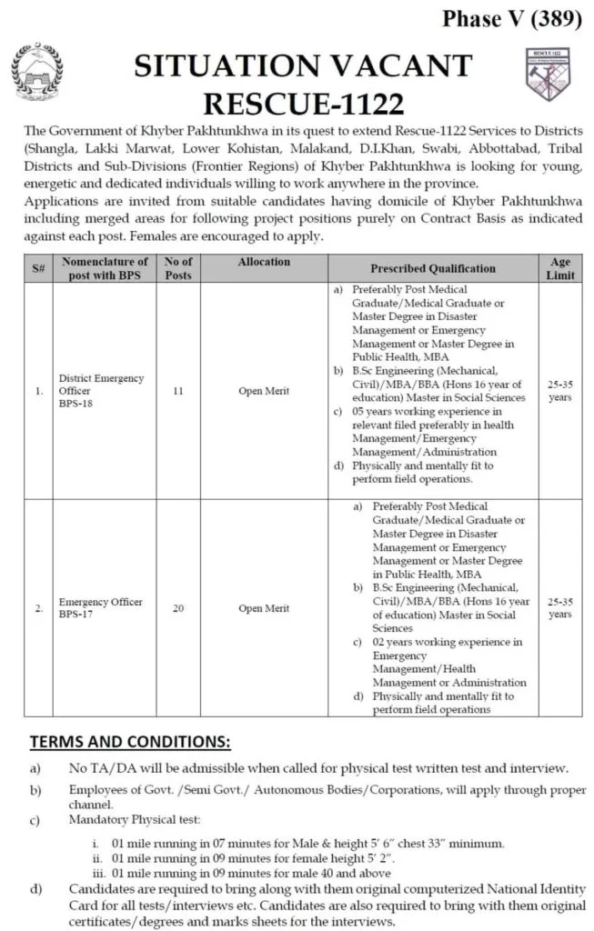 Rescue 1122 KPK Jobs 2020 PTS Application Form Phase 5 a