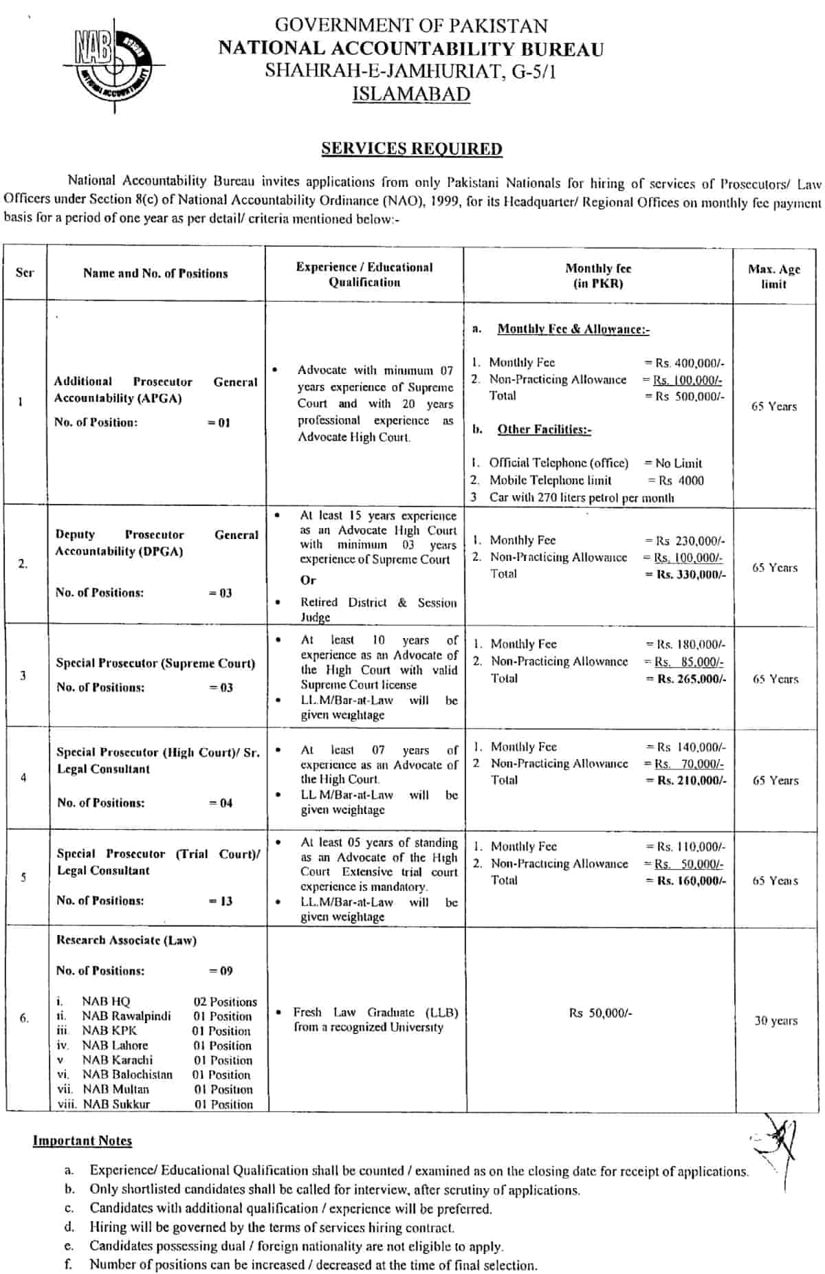 NAB Jobs March 2020 Application Form Latest Advertisement 1