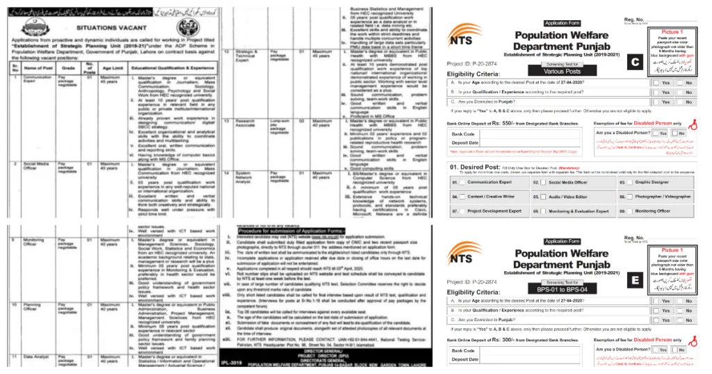 Featured Image Population Welfare Department Punjab Jobs April 2020 SPU NTS Latest