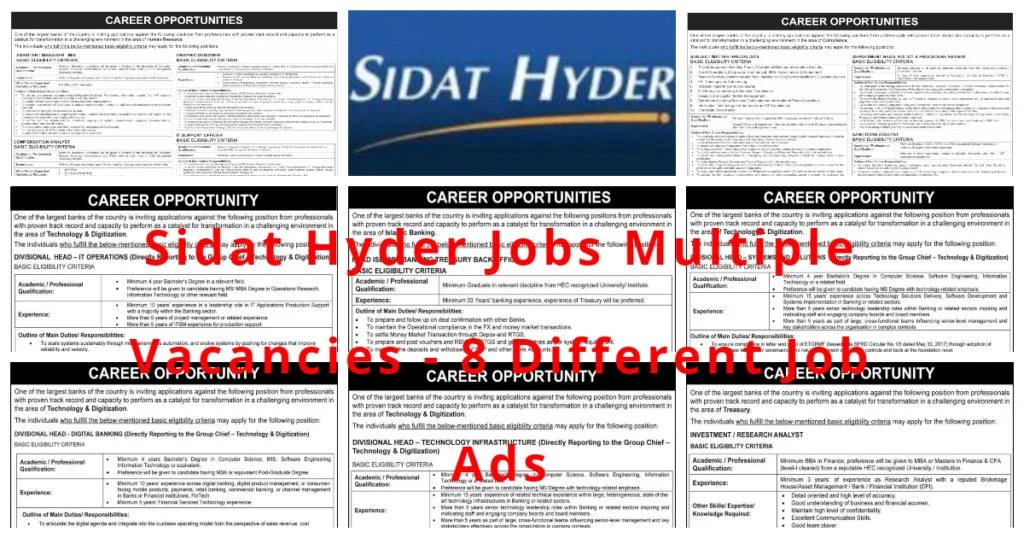 Featured Image Sidat Hyder Morshed Associates Pvt Ltd Jobs April 2020 Apply Online