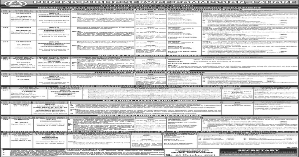 Featured Image PPSC Jobs October 2021 Advertisement No 30 Apply Online Latest