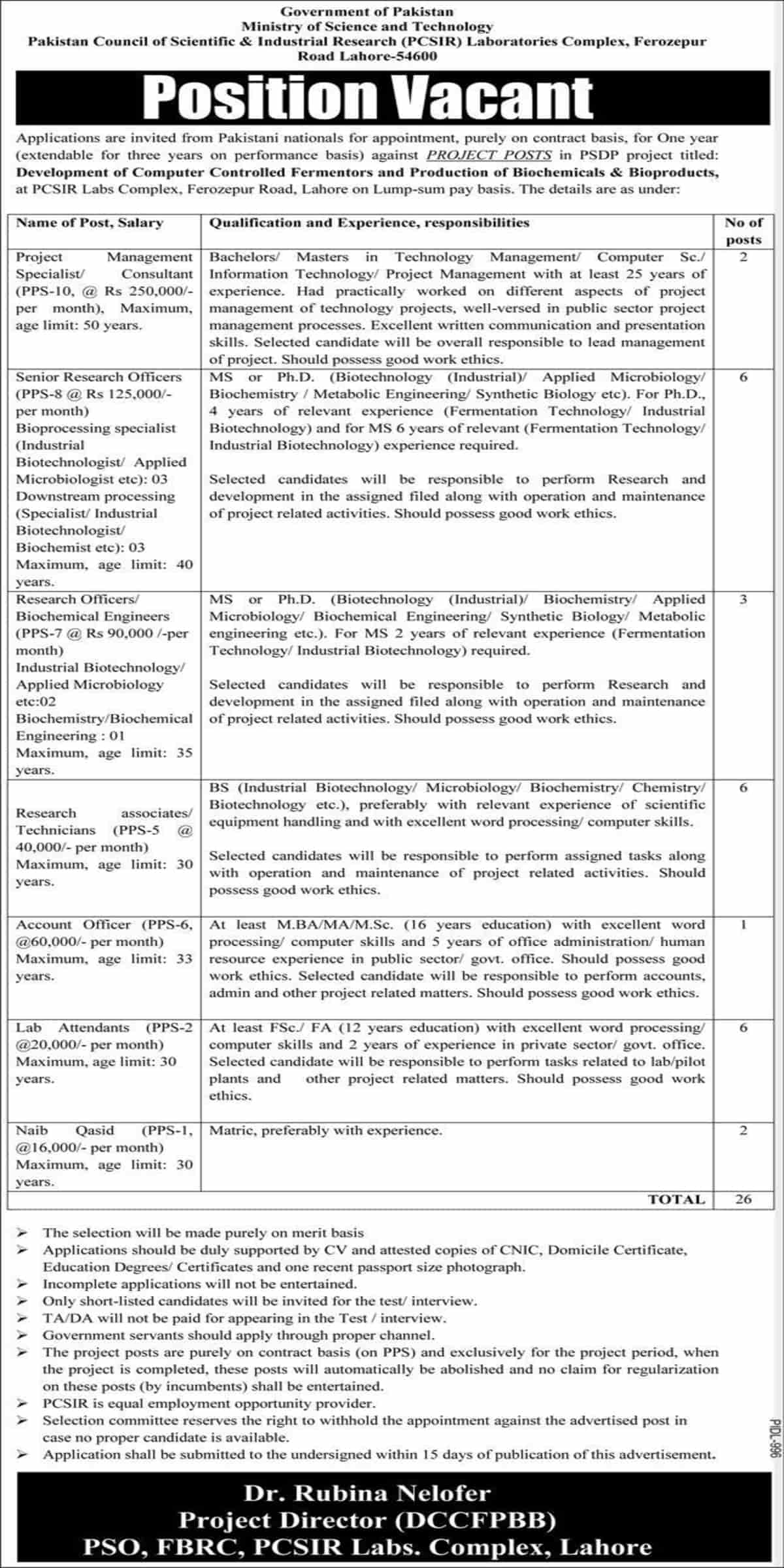 Ministry Of Science And Technology Jobs October 2021 Latest Advertisement
