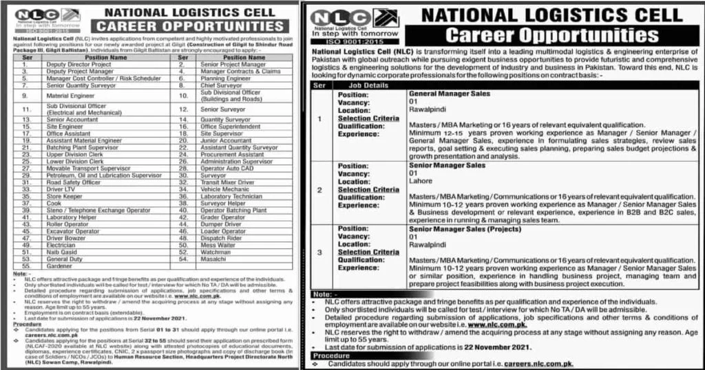 Featured Image National Logistics Cell NLC Jobs 2021 www.nlc.com.pk Latest