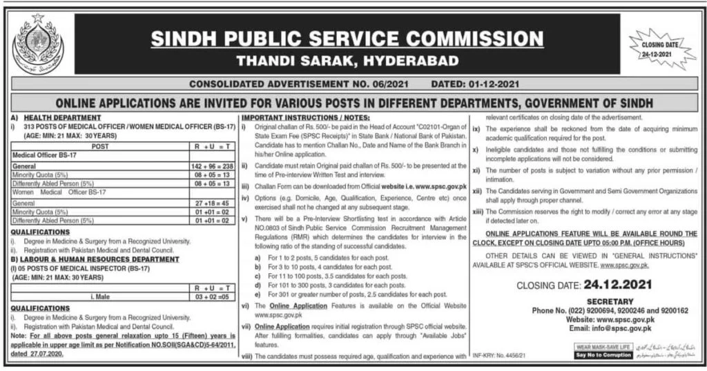 Featured Image SPSC Jobs 2021 Consolidated Advertisement No 6 Apply Online Latest