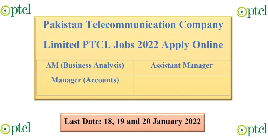 Featured Image Pakistan Telecommunication Company Limited PTCL Jobs 2022 Apply Online