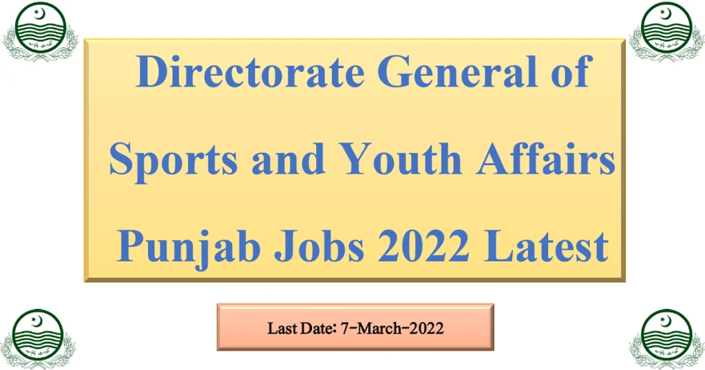 Featured Image Directorate General of Sports and Youth Affairs Punjab Jobs 2022 Latest
