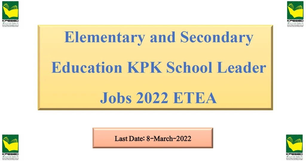 Featured Image Elementary and Secondary Education KPK School Leader Jobs 2022 ETEA
