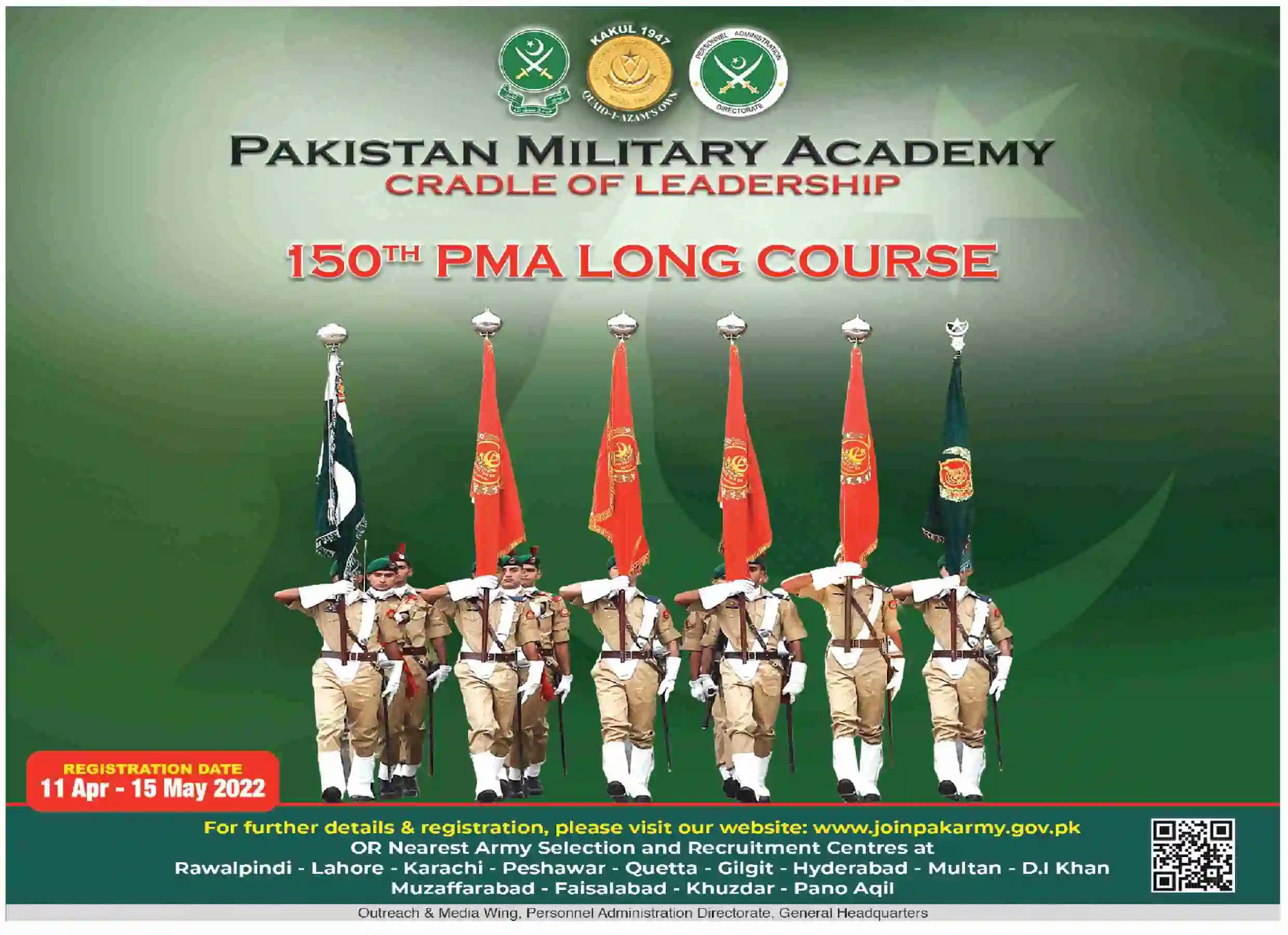 Join Pak Army Jobs 2022 150 PMA Long Course Regular Commission www.joinpakarmy.gov.pk