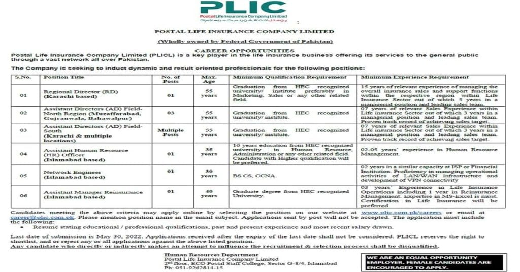 Featured Image Post Life Insurance Company Limited PLICL Jobs 2022 Apply Online