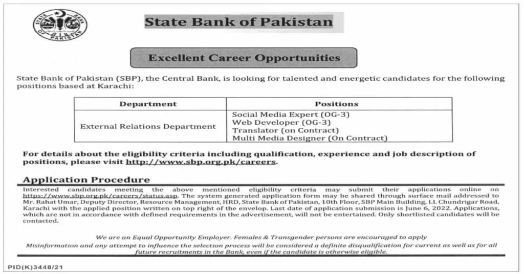 Featured Image State Bank of Pakistan Jobs 2022 SBP Careers Apply Online Latest