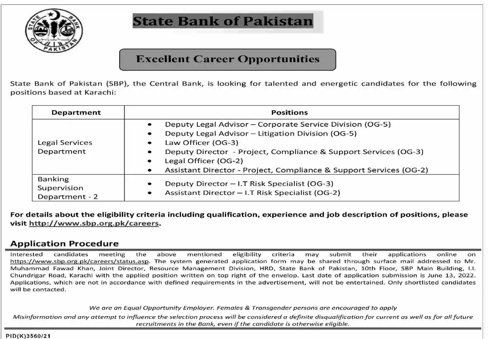 State Bank of Pakistan SBP Jobs 2022 www.sbp.org.pk/careers Latest