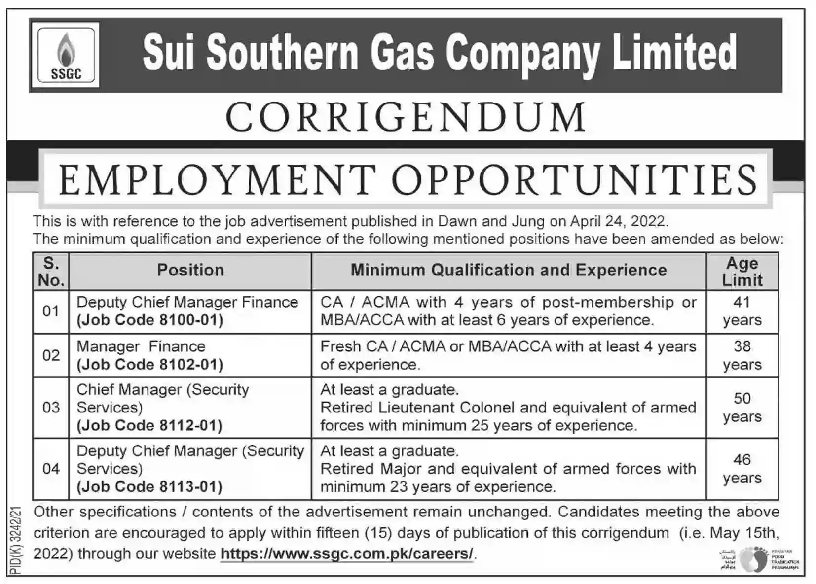 Sui Southern Gas Company Limited Jobs 2022 Karachi SSGC Apply Online