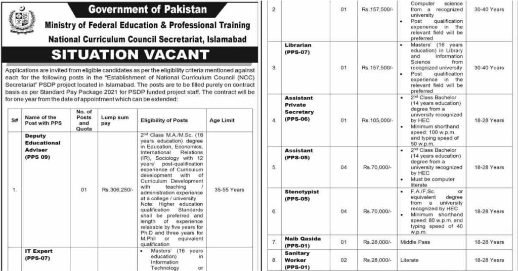 Featured Image Ministry of Federal Education and Professional Training Jobs 2022 MOFEPT