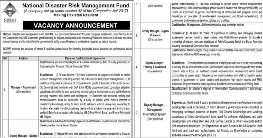 Featured Image National Disaster Risk Management Fund NDRMF Jobs 2022 Advertisement Latest