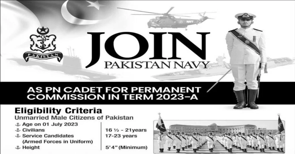 Featured Image Join Pak Navy Jobs 2022 as PN Cadet Permanent Commission Term 2023-A