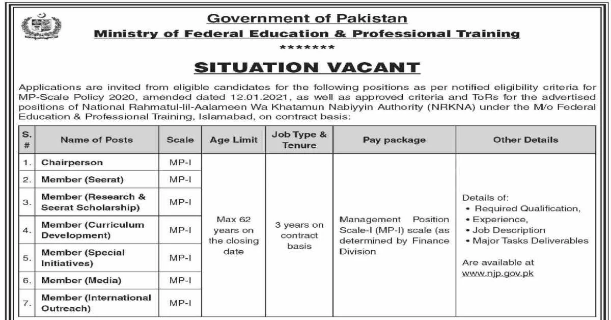 Featured Image Ministry of Federal Education & Professional Training MOFEPT Jobs 2023