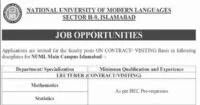 Featured Image NUML University Islamabad Faculty Jobs 2023: Join as a Lecturer in Mathematics and Statistics