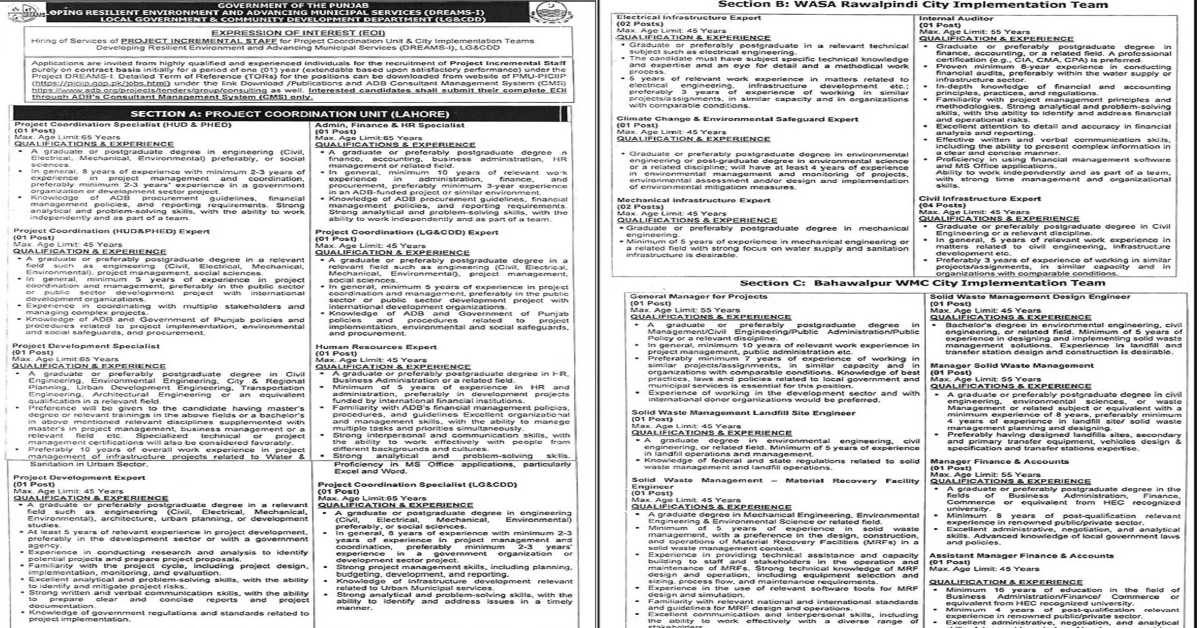 Featured Image Punjab Govt Local Government and Community Development Department Jobs 2023
