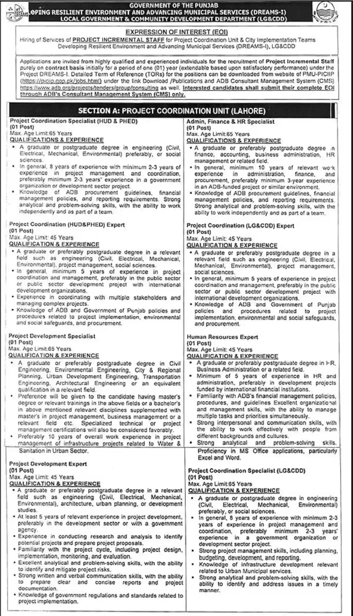 Punjab Govt Local Government and Community Development Department Jobs 2023 1
