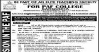 Featured Image Join PAF College Sargodha Jobs 2023 Teaching Faculty Required