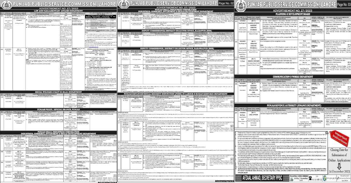 Featured Image Ppsc Jobs 2023 Advertisement No 27/2023 Apply Online Latest