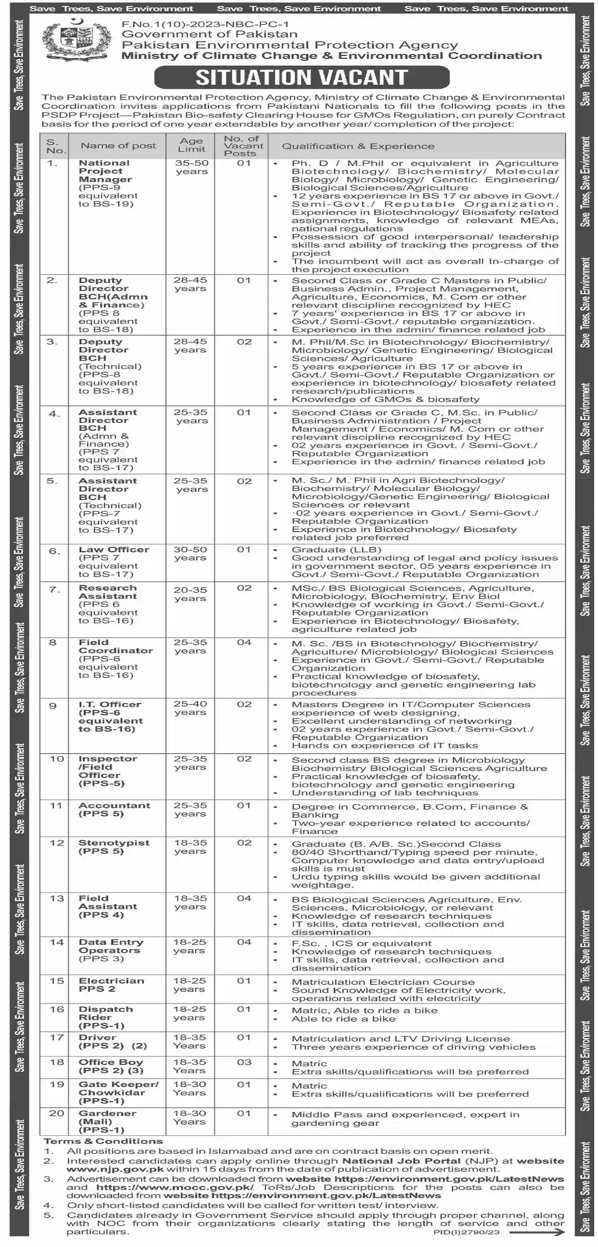 Ministry of Climate Change Jobs 2023 