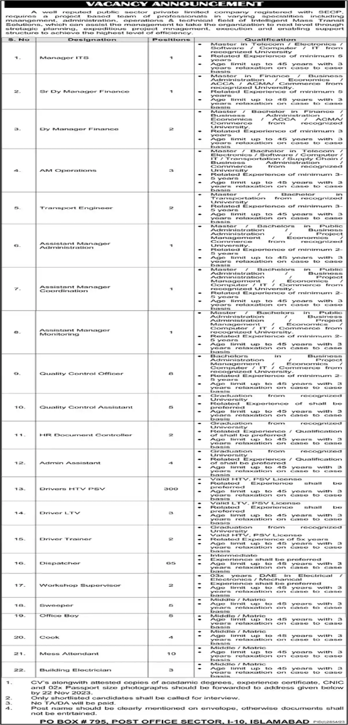 Po Box 795 Islamabad Public Sector Organization Jobs 2023 Latest Po Box 795 Islamabad Public Sector Organization Jobs 2023 Latest