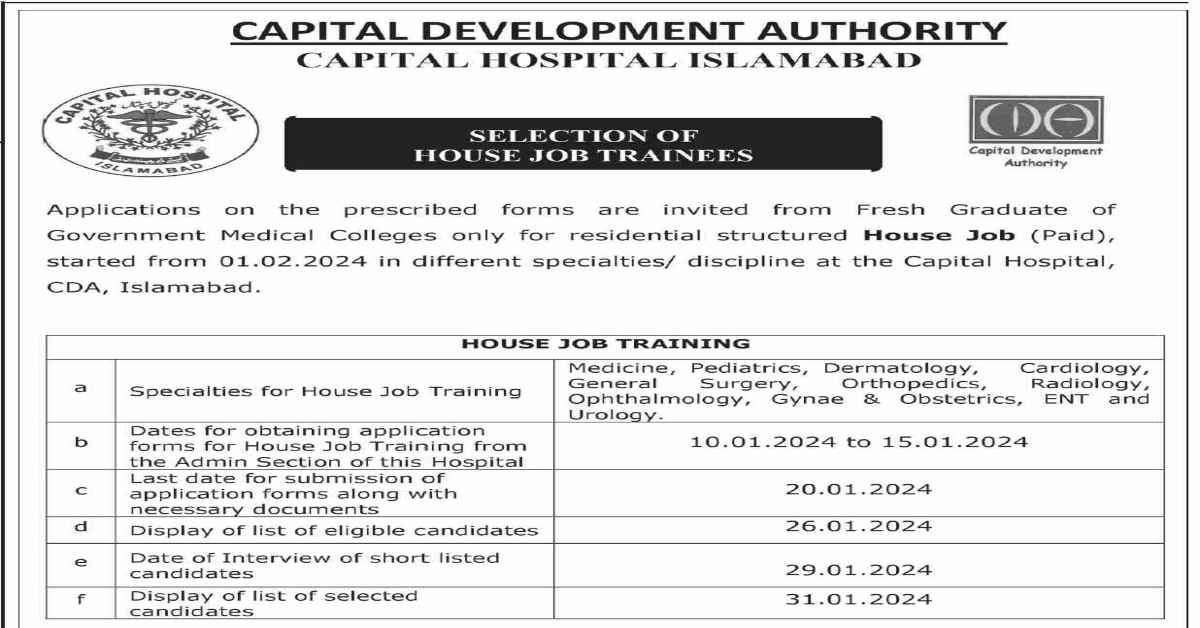 CDA Hospital Islamabad Jobs 2024 House Job Trainees Filectory   Featured Image CDA Hospital Islamabad Jobs 2024 House Job Trainees 